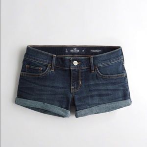 Dark washed denim shorts